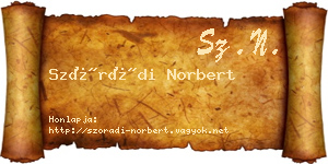 Szórádi Norbert névjegykártya